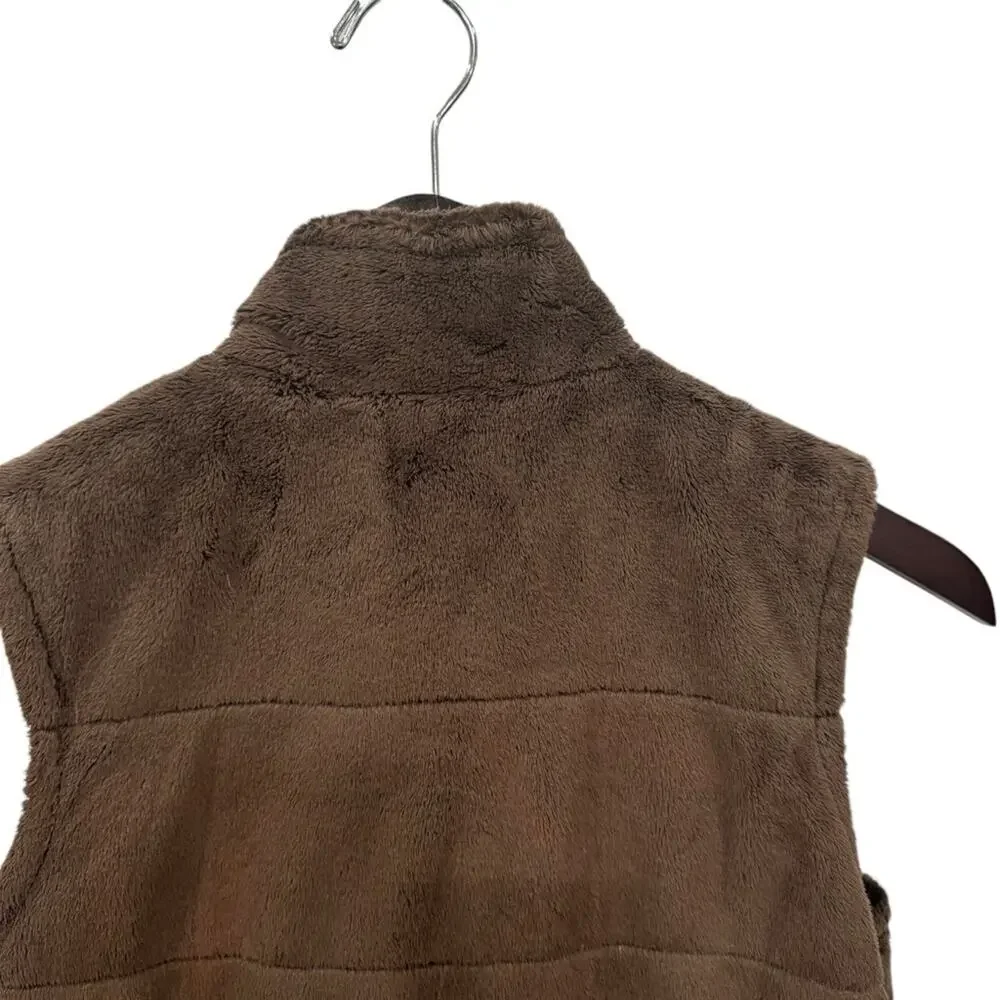Columbia Women’s Chocolate Brown Zip Up‎ Outdoor Layer Fuzzy Fleece Vest Size S